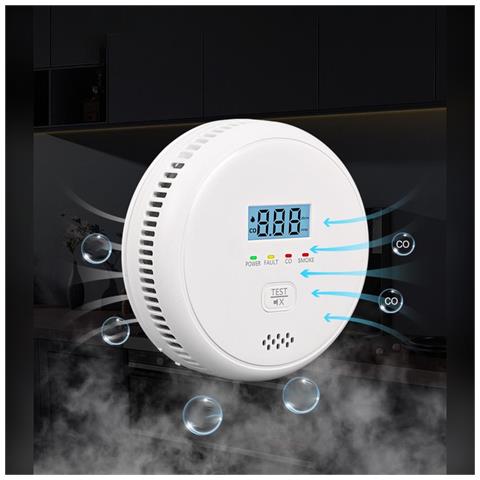 Rilevatore Combinato Di Fumo E Monossido Di Carbonio Con Allarme Vocale E Luminoso, Alimentato A Batteria - Foto 2