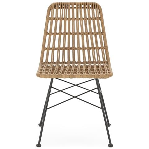 Set Di 2 Sedie Da Pranzo O Da Giardino Aitana Ratan /nero - Foto 2