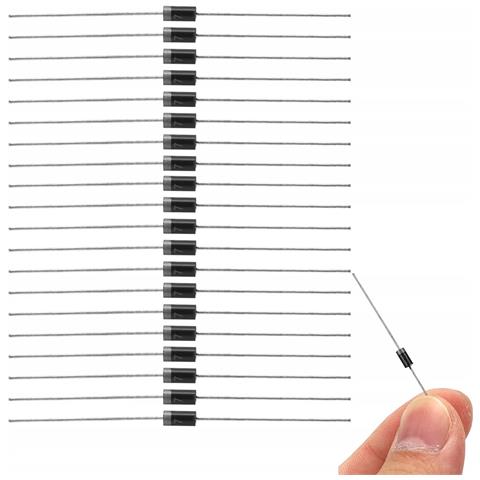 Diodo Raddrizzatore 1n4007 - 1000v 1a Do41 | Alta Resistenza Sovratensioni | 20 Pezzi Per Applicazioni Elettroniche - Foto 1