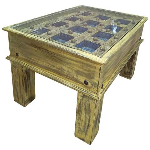 Tavolino Da Caffè In Legno Fatto A Mano 77x56x45h Cm - Foto 1