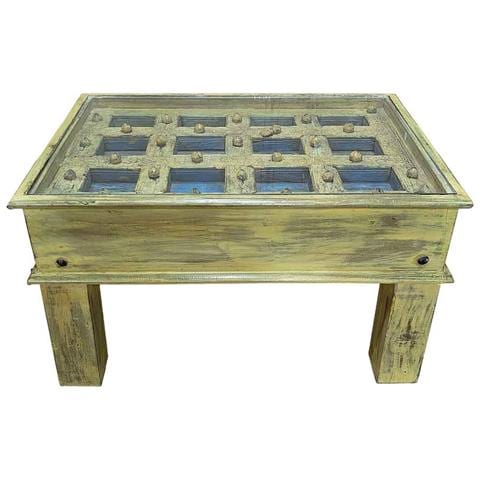 Tavolino Da Caffè In Legno Fatto A Mano 77x56x45h Cm - Foto 2