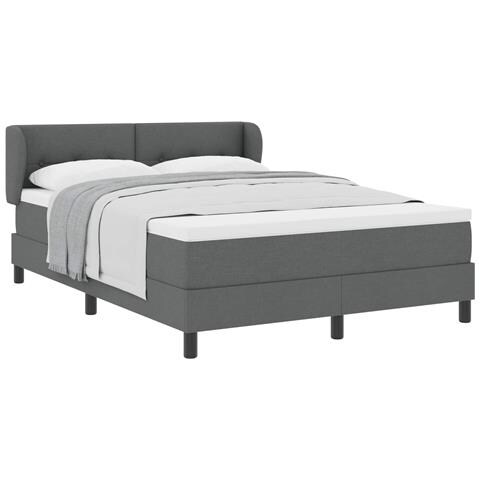 Letto a molle con materasso Grigio scuro 140 x 200 cm Tessuto - Foto 1