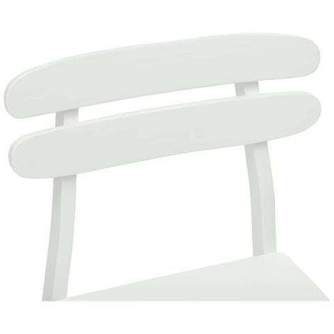Sedia da pranzo 2 pcs Bianco Legno di gomma solido - Foto 9