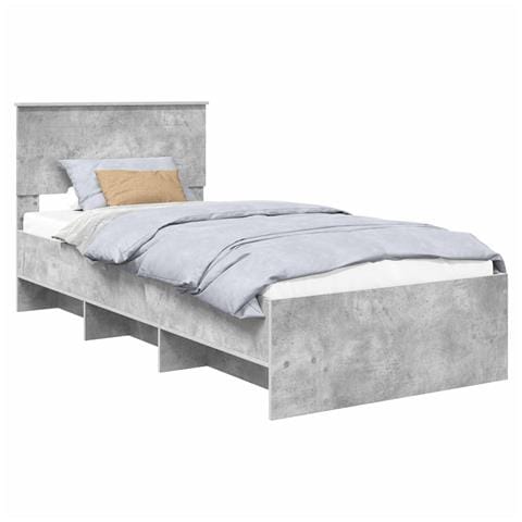 Struttura del letto con testiera Grigio cemento 90 x 200 cm - Foto 1