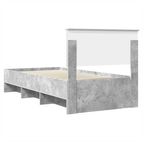 Struttura del letto con testiera Grigio cemento 90 x 200 cm - Foto 9