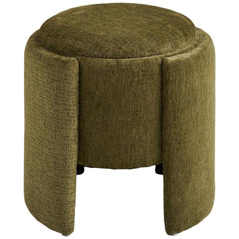 Walsdorf - Pouf Rotondo In Chenille Verde Ø42x44 Cm - Foto 2