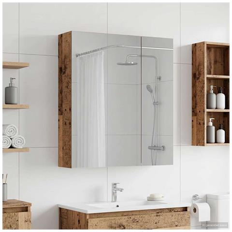 Mobiletto per specchio da bagno Legno vecchio 60 x 14,5 x 70 cm - Foto 2