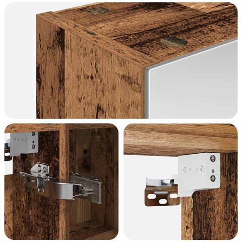 Mobiletto per specchio da bagno Legno vecchio 60 x 14,5 x 70 cm - Foto 9
