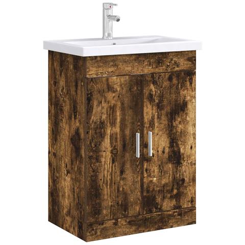 Mobiletto da Bagno Sotto Lavabo Rovere Fumo 78,5 x 37,5 x 81 cm - Foto 2