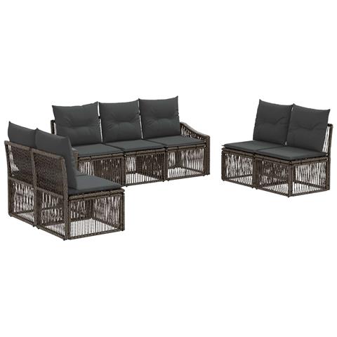 Set Divano da Giardino 7 pcs Grigio polyrattan - Foto 1