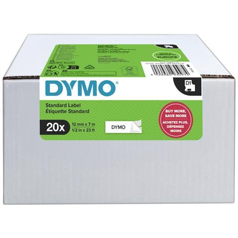 D1 etichette originali | stampa nera su bianco | 12 mm x 7 mm | etichette autoadesive per etichettatrice LabelManager | 20 pezzi - Foto 1