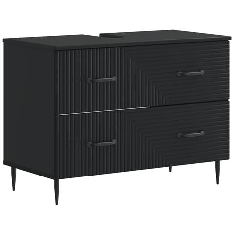 Set di armadietti da bagno in 3 pezzi HAARLEM Nero - Foto 2