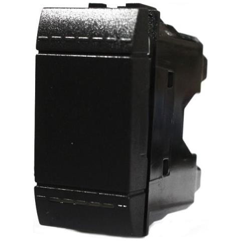 1 Pulsante A Molla 1p Bianco 10 A Nero Compatibile Btcino Living - Foto 1