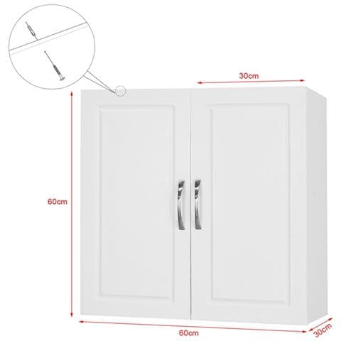 Armadietto Pensile Da Bagno, mobile Da Parete Per Il Cucina, con Due Ante, Frg231-w - Foto 2