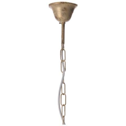 Lampada A Sospensione Stile Classico In Metallo Avorio Spennellato Oro - Foto 3