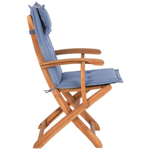 Set Di 2 Sedie Da Giardino Con Cuscini Azzurri Maui - Foto 17