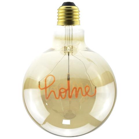 Lampadina Maxi Curved Home, Decorativa, Con Filamento Scritta """"home"""", Casa, Oro In Vetro, 12,5 X 12,5 X 17,5 Cm, 1 X E27, 5w, 250lm, 2000k, 240v - Foto 8