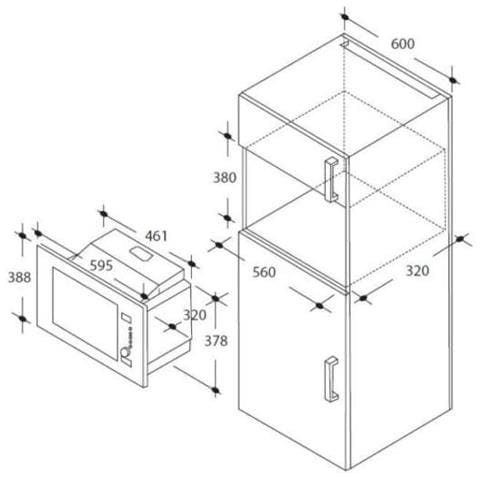 Forno Microonde da Incasso MIC 20 GDFB con Grill Capacità 20 Litri Potenza 800 Watt Colore Bianco - Foto 2