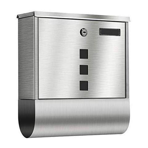 Acciaio Inox Letterbox Con Il Giornale Rullo Acciaio Inossidabile Spazzolato Finestra Targhetta Identificativa Hardware Di Montaggio Incluso (viti E Tasselli) E 2 Chiavi Argento - Foto 1