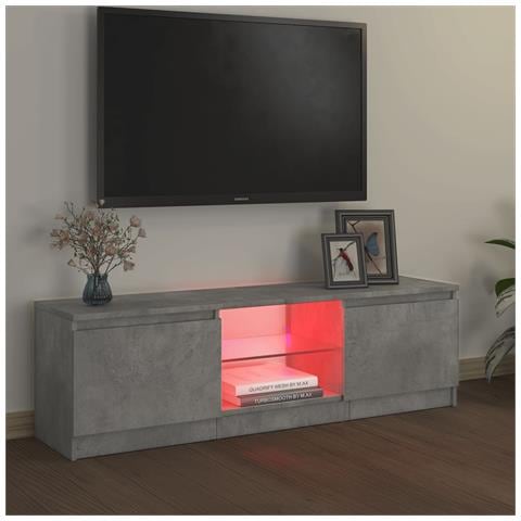 Mobile Porta TV con Luci LED Grigio Cemento 120x30x35,5 cm - Foto 2