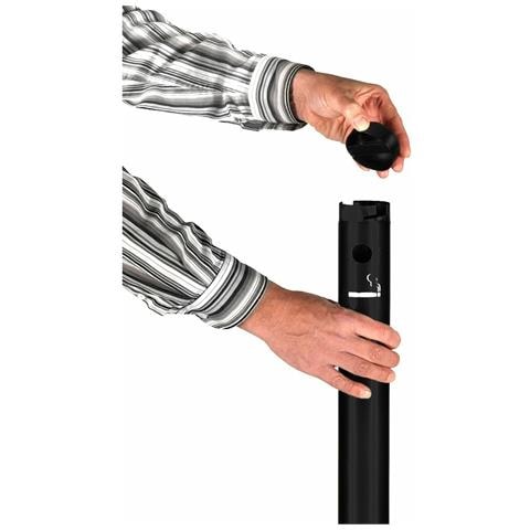 Posacenere Securit Posta Acciaio Inossidabile Nero 100,5 X 6,8 X 6,8 Cm - Foto 2