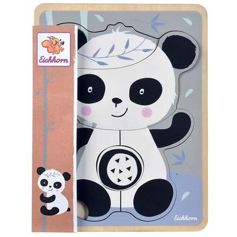 Puzzle Di Legno Per Bambini Eichhorn Panda 6 Pezzi - Foto 1