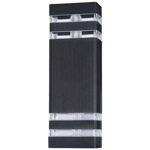 Lampada Da Parete Moderna Da Esterno Alluminio Nero 2 Luci E27 60w Ip54 - Foto 1