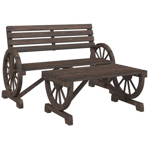 Set Salotto Da Giardino 2 Pz In Legno Massello Di Abete - Foto 2