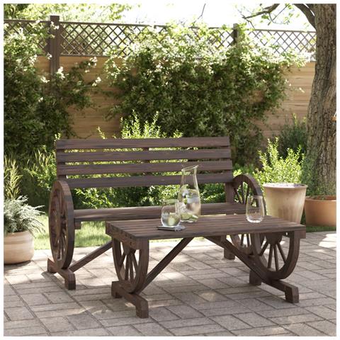 Set Salotto Da Giardino 2 Pz In Legno Massello Di Abete - Foto 1