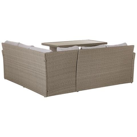 Set Da Giardino 5 Posti In Rattan Taupe E Grigio Bardi - Foto 7