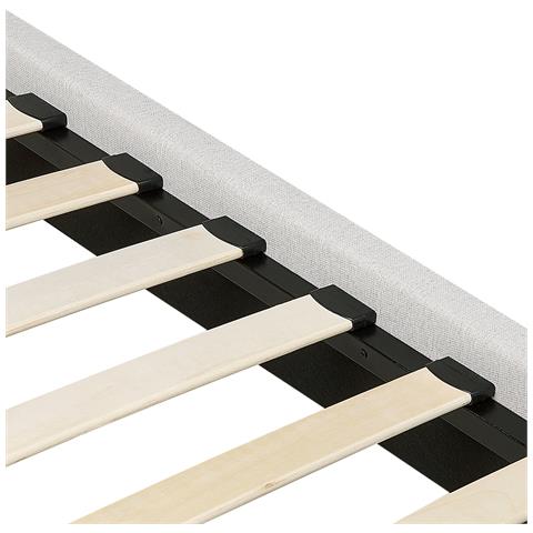 Letto Tessuto Corio 180 X 200 Cm Grigio Chiaro - Foto 2