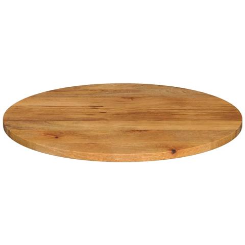 Piano Per Tavolo 70x2,5cm Rotondo In Legno Massello Di Mango - Foto 3