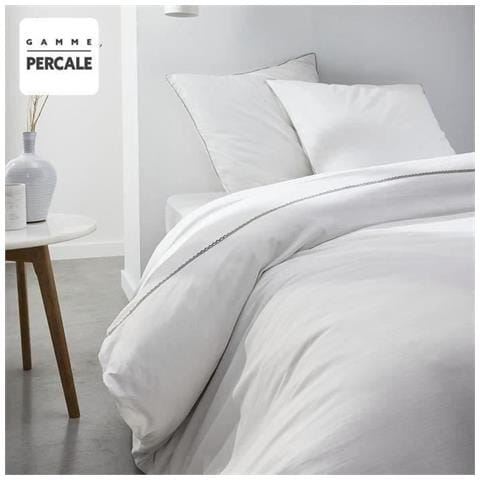 Completo Letto - 240 X 260 Cm - Finitura 100% Pizzo Percalle - Gesso - Foto 1