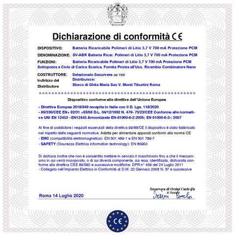 Batteria Ricaricabile Ai Polimeri Di Litio Capacità Tipica 700 Ma Tensione 3,7 V Protezione Pcm E Da Cortocircuito Ten - Foto 2