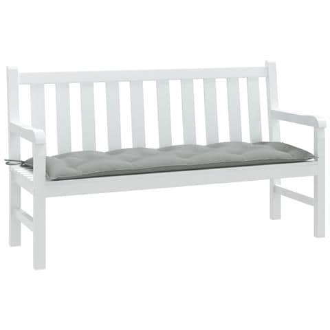 Cuscino Panca Giardino Grigio Chiaro Mélange 150x50x7cm Tessuto - Foto 1