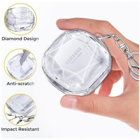 Custodia Protettiva Con Motivo A Diamante Per Galaxy Buds Live/2/pro/fe Transparent - Foto 2