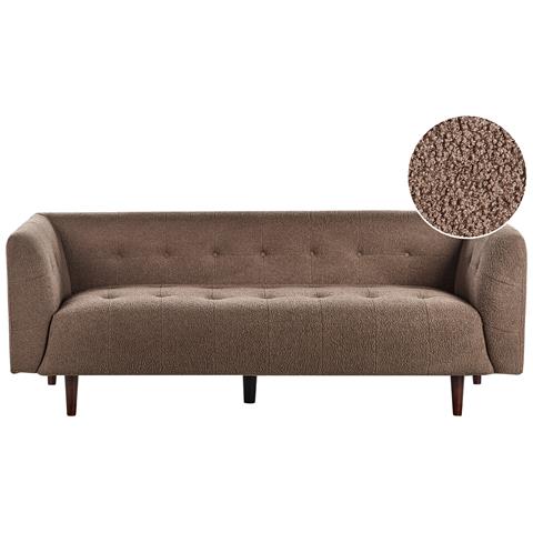 Divano 3 Posti Byske Bouclé Marrone - Foto 2