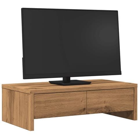 Supporto Monitor Con Cassetti Rovere 50x27x15 Cm In Truciolato - Foto 3