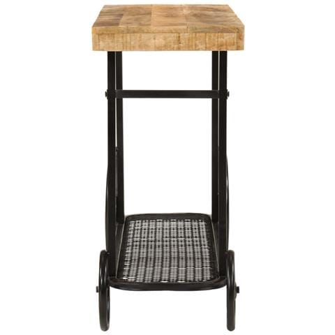 Tavolo Consolle 112x36x76 Cm In Legno Massello Di Mango E Ferro - Foto 3