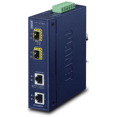 IP30 Industrial 2-port convertitore multimediale di rete Blu - Foto 1