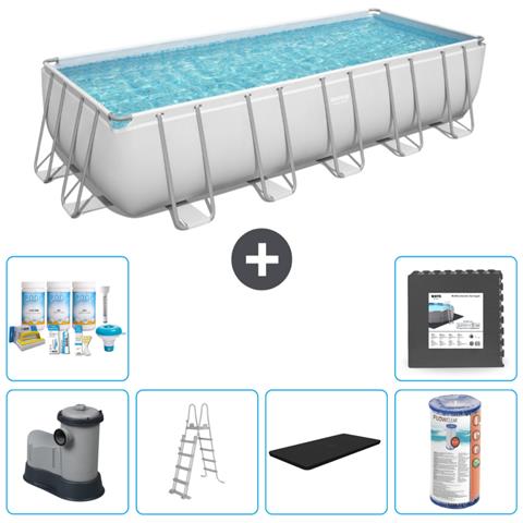 Piscina Fuori Terra - Rettangolo - 640x274x132 Cm - Grigio - Include Accessori Coordinati Cb31 - Foto 1
