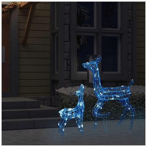 Famiglia Di Renne Di Natale 160 Led Blu In Acrilico - Foto 2