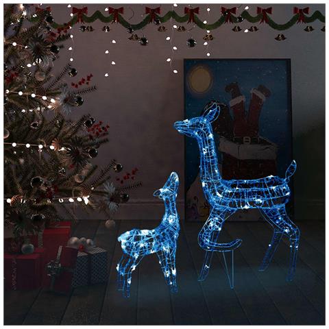Famiglia Di Renne Di Natale 160 Led Blu In Acrilico - Foto 8