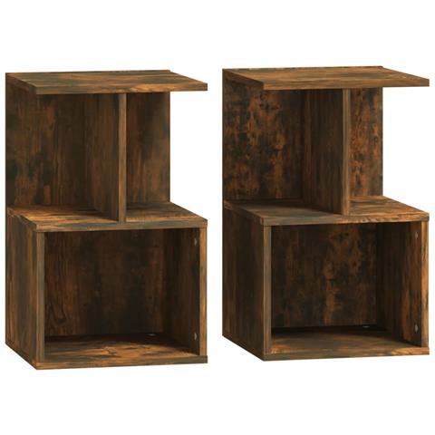 Lusso Casadino -  Comodini 2 Pz Rovere Fumo 35x35x55 Cm In Legno Multistrato - Foto 1