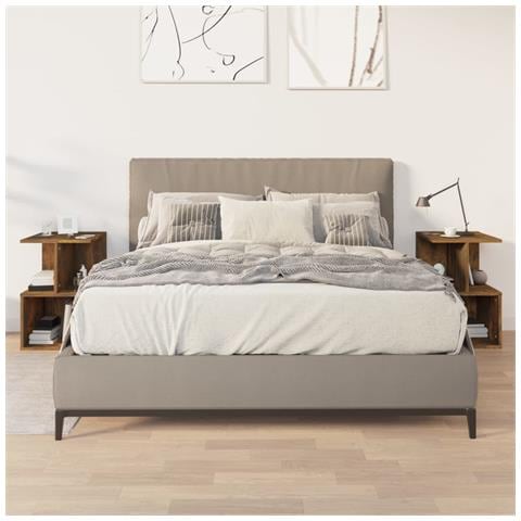 Lusso Casadino -  Comodini 2 Pz Rovere Fumo 35x35x55 Cm In Legno Multistrato - Foto 8