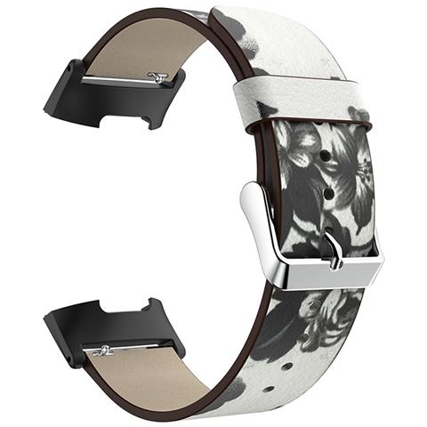 Cinturino Per Orologio In Pelle Con Peonia Bianca Per Fitbit Charge 4/3 - Foto 1