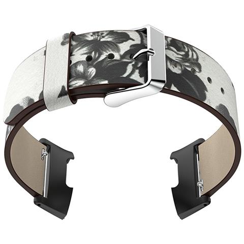 Cinturino Per Orologio In Pelle Con Peonia Bianca Per Fitbit Charge 4/3 - Foto 2