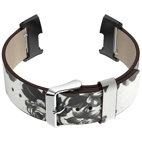 Cinturino Per Orologio In Pelle Con Peonia Bianca Per Fitbit Charge 4/3 - Foto 3