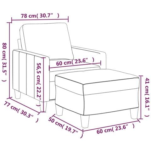 Poltrona con Poggiapiedi Rosso Vino 60 cm in Similpelle - Foto 7