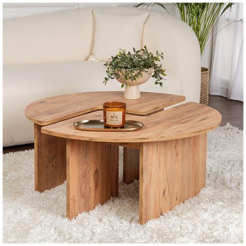 Azus Tavolino Rotondo Duo Pino Atlantico 90cm - Foto 1